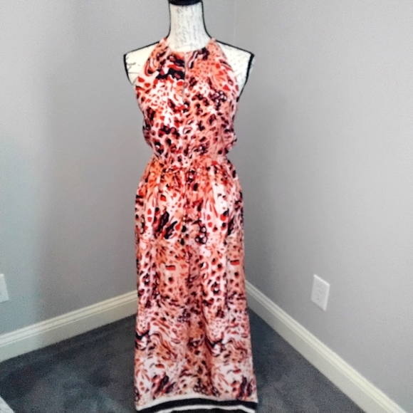 H&M Dresses & Skirts - H&M Orange/Red, Peach, Black & White Maxi Dress - 2